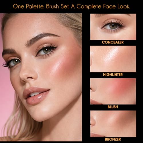 UCANBE 26 Colors Face Makeup Palette Set, All-in-One Makeup Set Includes Concealer, Highlight, Blush, Bronzer with 2 Brushes ? Multi-Use Facial Beauty Makeup Gifts Kit for Women Travel-Friendly