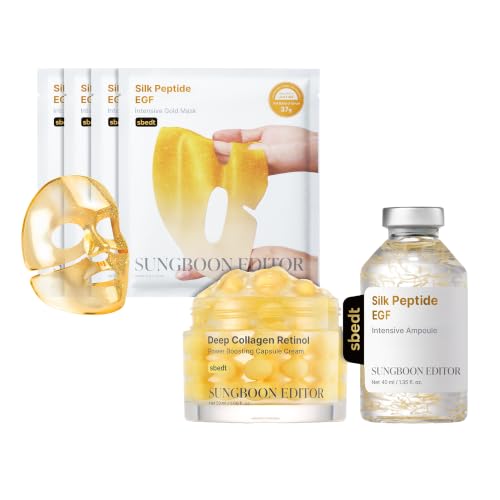 Firming Glow Skincare Set with EGF, Silk Peptide Ampoule & Collagen Capsule Cream