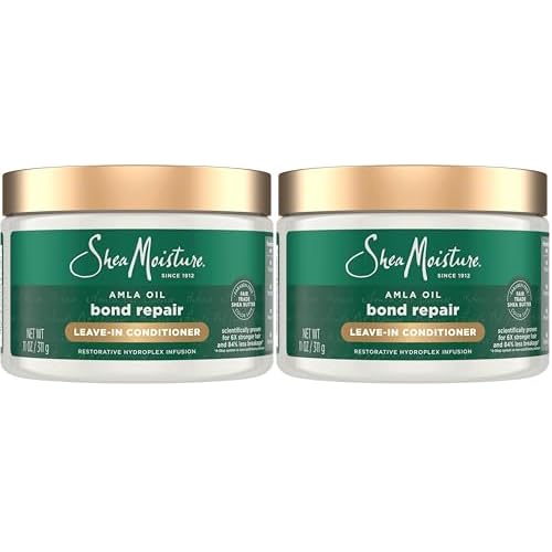 SheaMoisture Bond Repair Leave-In Conditioner Amla Oil Protects Against Damage, Strengthens With Hydroplex Technology For Less Breakage With Restorative HydroPlex Infusion 11FlOz, (Pack of 2)