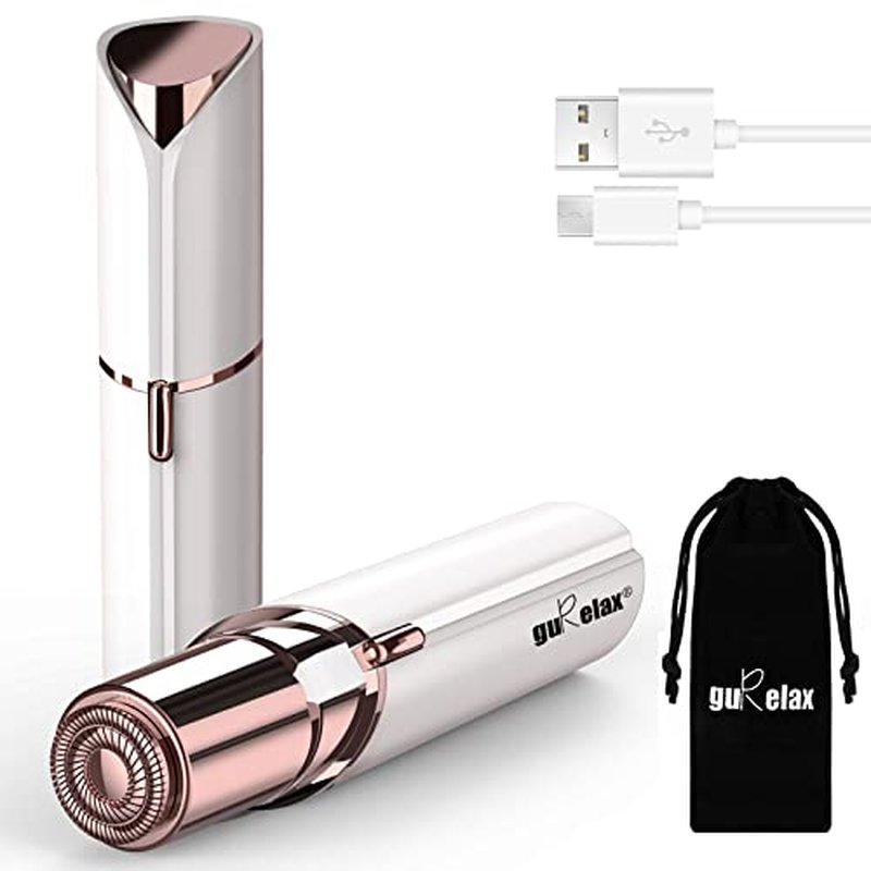 Facial Hair Removal for Women, Gurelax Electric Face Shaver, Painless Facial Hair Remover, Rechargeable Hair Removal Device for Lip, Chin with a Velvet Bag