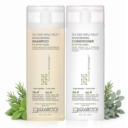 Tea Tree Invigorating Shampoo & Conditioner Set - Deep Clean, Color Safe, Vegan