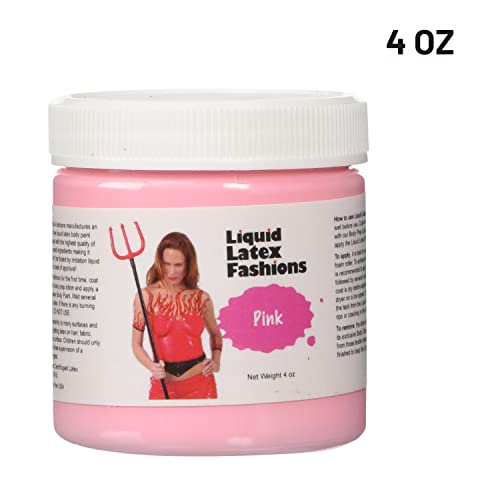 Pink 4 Oz - Liquid Latex Body Paint, Ammonia Free No Odor, Easy On and Off, Cosplay Makeup, Creates Professional Monster, Zombie Arts