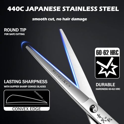 SEIMEIKEN 6-Inch Japanese 440C Hair Scissors Professional Shears Sliver-1pc