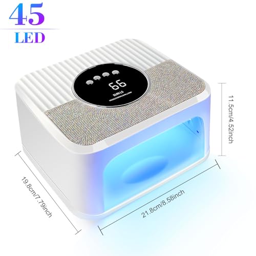 UV LED Nail Lamp Kit for Gel Polish – White, Fast Curing Manicure & Pedicure Set with Gloves