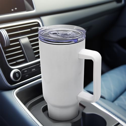 40oz Stainless Steel Sublimation Tumblers with Handle Set - White Bulk Drinkware for Custom Printing