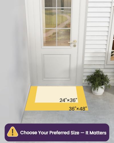 DEXI Heavy Duty Rubber Door Mat Black Cone Nubs 36x48 Outdoor Entrance