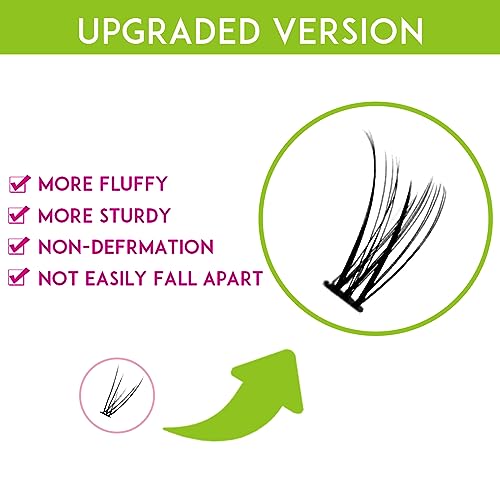 Bluesmurfs Individual False Lash DIY Eyelash Extensions 348 Clusters Lashes CD Curl Long Lashes Volume Individual Lashes Mixed Tray Faux Mink Fake Eyelashes Top Bottom Lashes DIY at Home (6-15mm MIX)