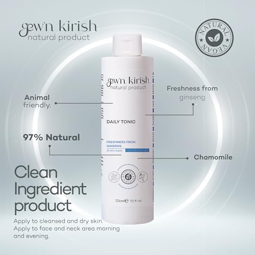 Gew¡¯n Kirish Daily Tonic ? Purifying & Hydrating Face Toner with Ginseng, Balances Sebum & Revives Skin, Suitable for Oily, Dry & Sensitive Skin, 7.5 fl oz