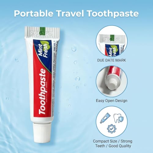 Mini Travel Toothpaste 100 Pack - 5g Individually Sealed Bulk Set for On-the-Go