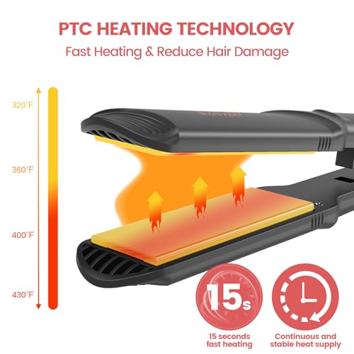 Hair Crimper for Women - Ceramic Waver Tool with 4-in-1 Flat Crimping