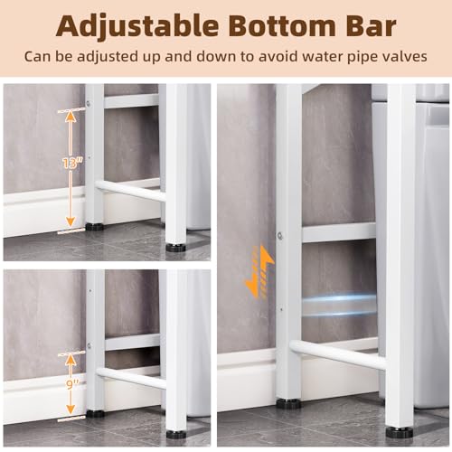 Over The Toilet Storage Cabinet with Fluted Wave Doors - Pure White