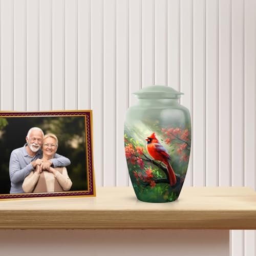 Red Cardinal Bird Urn for Ashes - 10 Inch Decorative Cremation Urn for Adults, Women