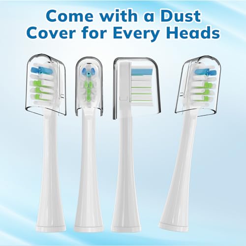 6 Pack Waterpik Sonic Fusion Toothbrush Replacement Heads White with Caps - Compatible SF01/SF02/SF03/SF04 - CloudDent