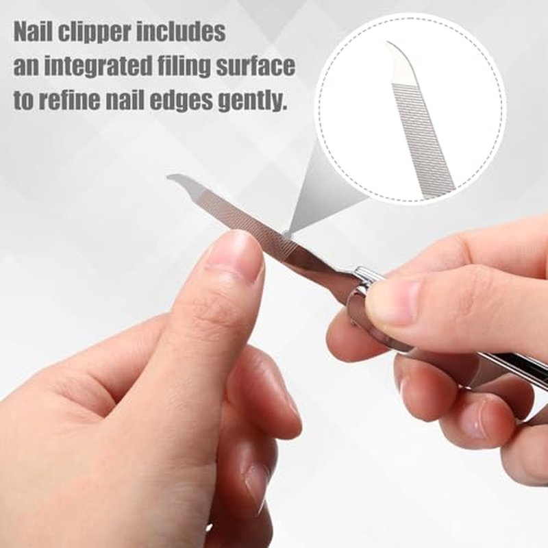 7-in-1 Manicure Kit ? 10Piece Travel Nail Kit with Stainless Steel Tools, Ultra-Compact 5x6 cm Pouch for Perfect Nails Anywhere, Ideal Gift for Women, Men, and Travelers (Blue)