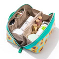 Travel Makeup Bag£¬Large-capacity waterproof cosmetic bag£¬Travel bags and toiletries bags for women£¬PU leather material£¬Multi-zone and large opening design (Sunflower)