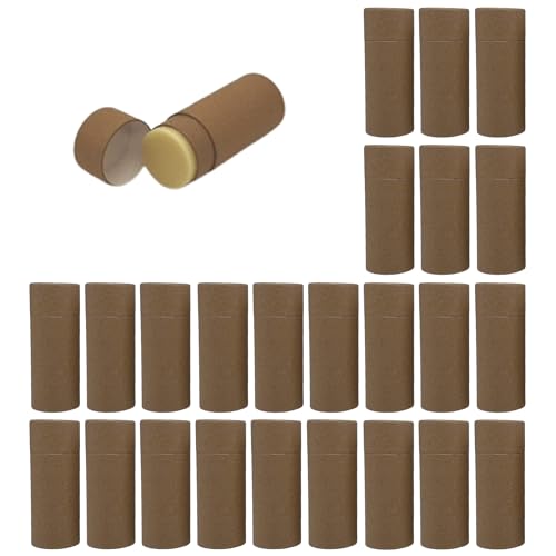 GreenWay 2.5oz Kraft Paper Deodorant Tubes - Pack of 25 Brown Refillable Containers