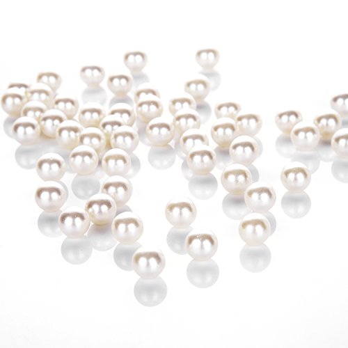 Makeup Beads for Brushes, Art Faux Pearls, HBlife 1100-Piece Round Pearl Beads to Hold Makeup Brush, Lipstick, Mascara, Eyeliner, 8mm (Beige)