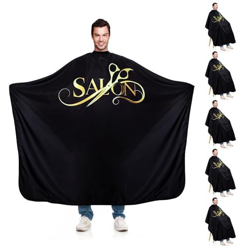 Black Patterns Hair Cutting Cape 63x55 Inch Professional Water-Resistant Barber Cape - 8 Pack