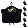 Black Patterns Hair Cutting Cape 63x55 Inch Professional Water-Resistant Barber Cape - 8 Pack