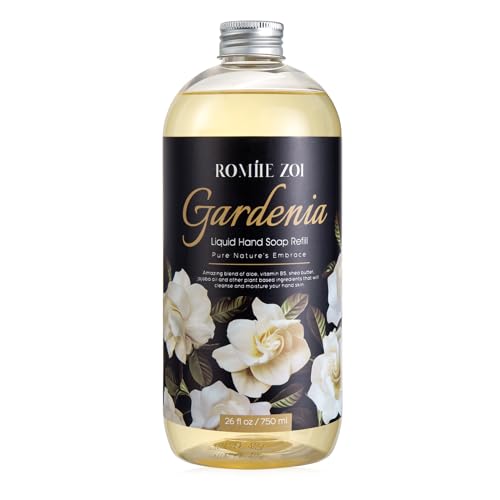 ROMIIE ZOI Liquid Hand Soap Refills, Gardenia, Gentle & Moisturizing Formula, 750 ML/ 26 FL.OZ