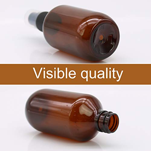 SYNTECSO 96 Pack 2oz Amber Plastic Spray Bottles, Fine Mist Spray Bottles for Essential Oils, Water Spray Bottle for Hair Plant & Cleaning Solution