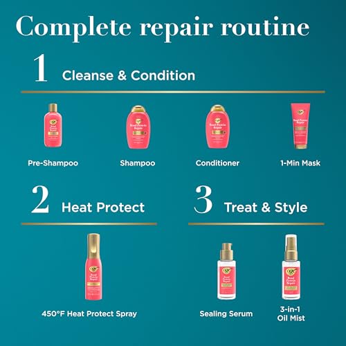 OGX Repair & Protect Bond Protein Repair Shampoo, Lightweight Hair Wash Cleanses & Targets Damaged Hair for Effective Bond Repair, Formulated without Parabens, 13 fl. oz