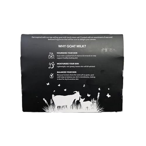 Hand Cream Gift Set - 5 Assorted Fragrances with Goat Milk, Non-Greasy Hydrating Formula