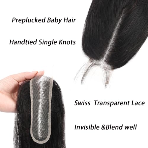 FEHOKA 10 Inch 2x6 Brazilian Body Wave HD Lace Closure for Black Women Middle Part