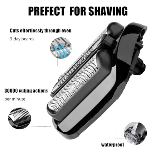 Black 53B Replacement Blade Head for Braun Series 5 & 6 Electric Shavers - Compatible with 5018S 5020S 5035s