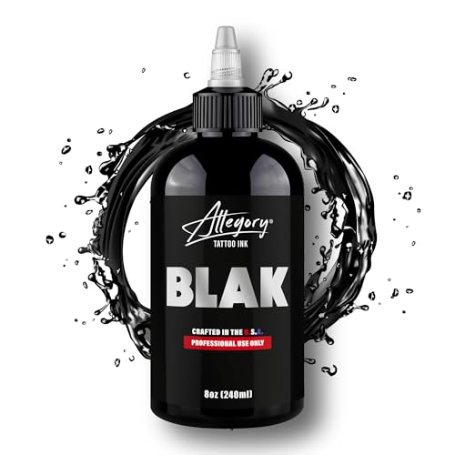 Premium Black Tattoo Ink - Vegan Friendly, Organic, 8 oz for Lining & Shading