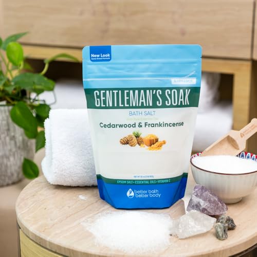 Gentleman's Bath Salt 32 oz Epsom Salt Soak with Essential Oils - Manly Scent