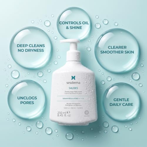 Salicylic Acid Face Wash for Oily Skin - Soap-Free Cream Cleanser 8.5 oz