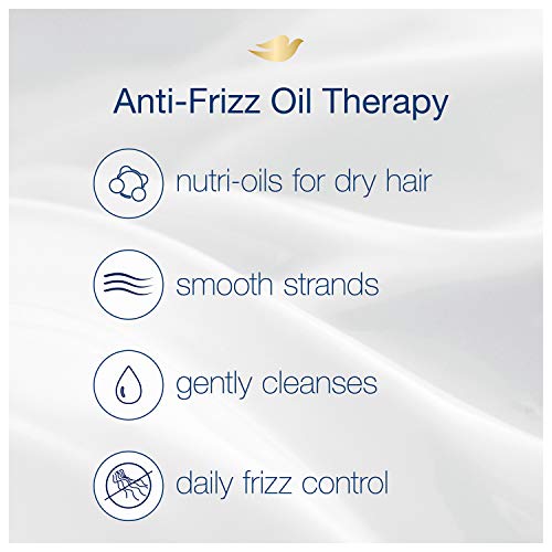 Dove Nutritive Solutions Anti Frizz Shampoo for Frizzy, Tangled Hair Oil Therapy with Nutri-Oils Moisturizing Shampoo Formula Smooths Hair 12 oz
