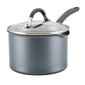 Nonstick 3-Quart Saucepan with Straining Lid - Graphite, Dishwasher Safe