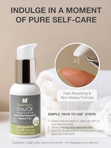 Emu Oil Face & Body Serum with Vitamins E & C - 50ml Natural Moisturizer