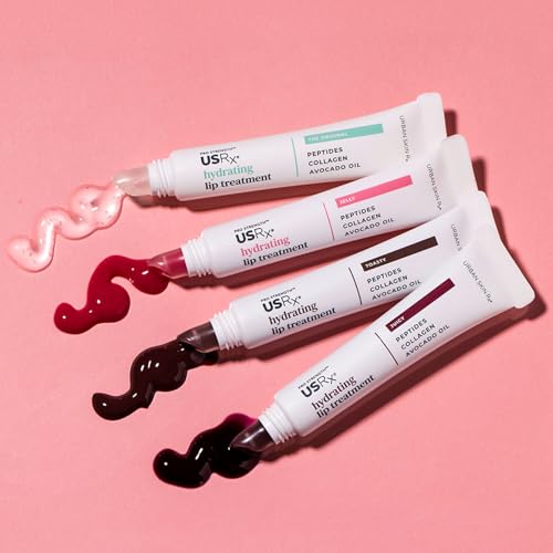 Urban Skin Rx Pro Strength Hydrating Collagen & Peptides Daily Lip Treatment, Non-Sticky, Ultra-Moisturizing Balm, Smooths, Softens & Plumps for a Healthier & More Youthful Appearance, Jelly, 0.31 Oz