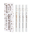 4 PCS Freckle Pen,Natural Lifelike Faux Fake Freckles Makeup Pen,Waterproof Long Lasting Quick Dry (01 Light Brown+02 Natural Coffee+03 Chestnut+04 Dark Brown)