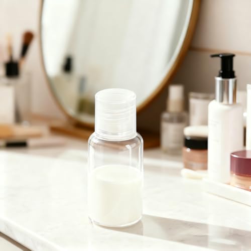 110 Pack 1oz Clear Plastic Travel Bottles with Flip Cap - Refillable Sample Containers
