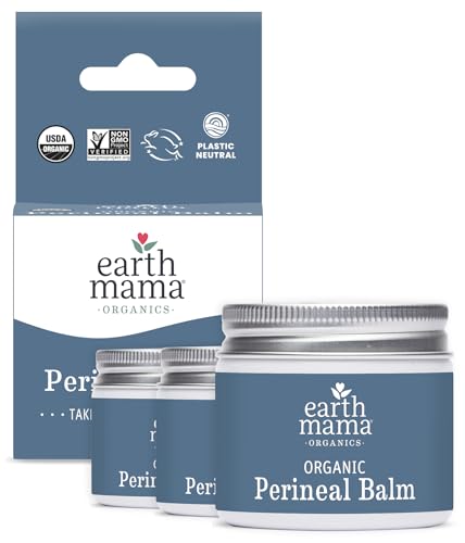 Organic Perineal Balm 2 Oz Pack of 3 - Soothing Postpartum Relief Earth Mama