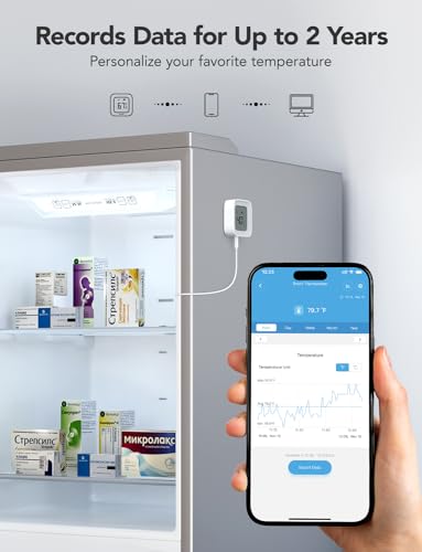 WiFi Refrigerator Thermometer with Alarm - Digital Freezer Temperature Monitor 4 Pack