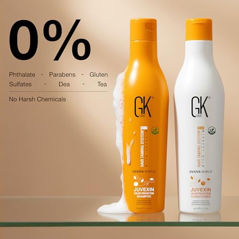 GK Hair Shield Shampoo and Conditioner ? UV/UVA Protection for Color-Treated Hair ? Hydrates, Prevents Fading and Split Ends ? Anti-Frizz Formula for Softer, Stronger Hair
