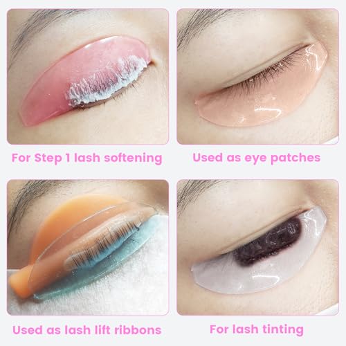 Flat Lash Lift Pads Lash Lift Glue Balm Eyelash Perm Reusable and Self-Adhesive Eyelash Lift Shields Tools for Salon Use