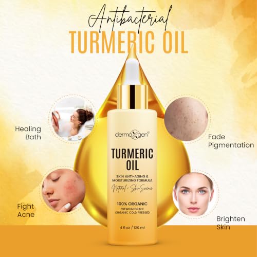 Organic Turmeric Face Oil for Skin Lightening & Anti-Aging - 4 Fl Oz (Pack of 1)