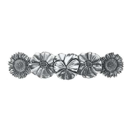 DANFORTH Flowers Hair Barrette Handcrafted Pewter Hair Accessory for Women - 3.5 inch Made in USA