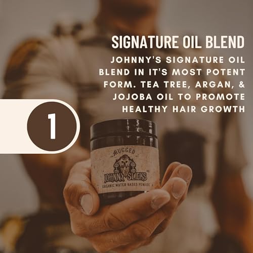 Johnny Slicks Rugged Water Based Pomade for Men - 4 oz - Organic Hair & Beard Styling