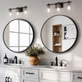 TRAHOME Matte Black Round Bathroom Mirror 22 Inch - 2 Pack Wall Decor