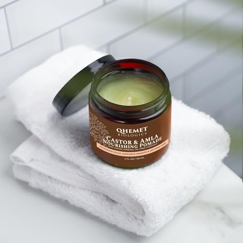 Qhemet Biologics Castor & Amla Nourishing Vegan Hair Pomade for 4C & Coarse Hair