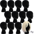 6 Pcs 11 Inch Black Foam Mannequin Heads for Wigs Display & Styling with Pins - Variation of THIS listing