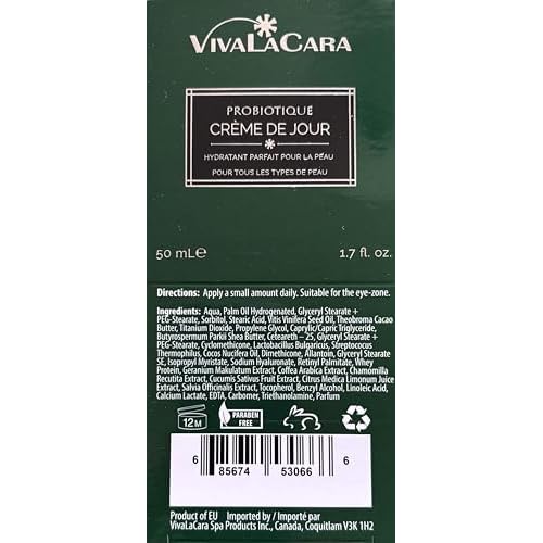 VivaLaCara Probiotic Day Cream ? Anti-Aging Face Moisturizer for Dry & Sensitive Skin, Wrinkle Smoothing, Brightening & Hydrating Formula, 50mL (1.7oz)