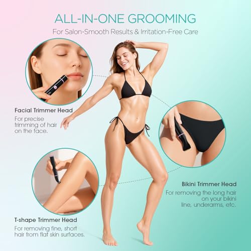 VOGOE Black 3-in-1 Waterproof Bikini & Body Trimmer for Women